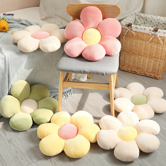 Colorful Flower Plush Pillow Cushion