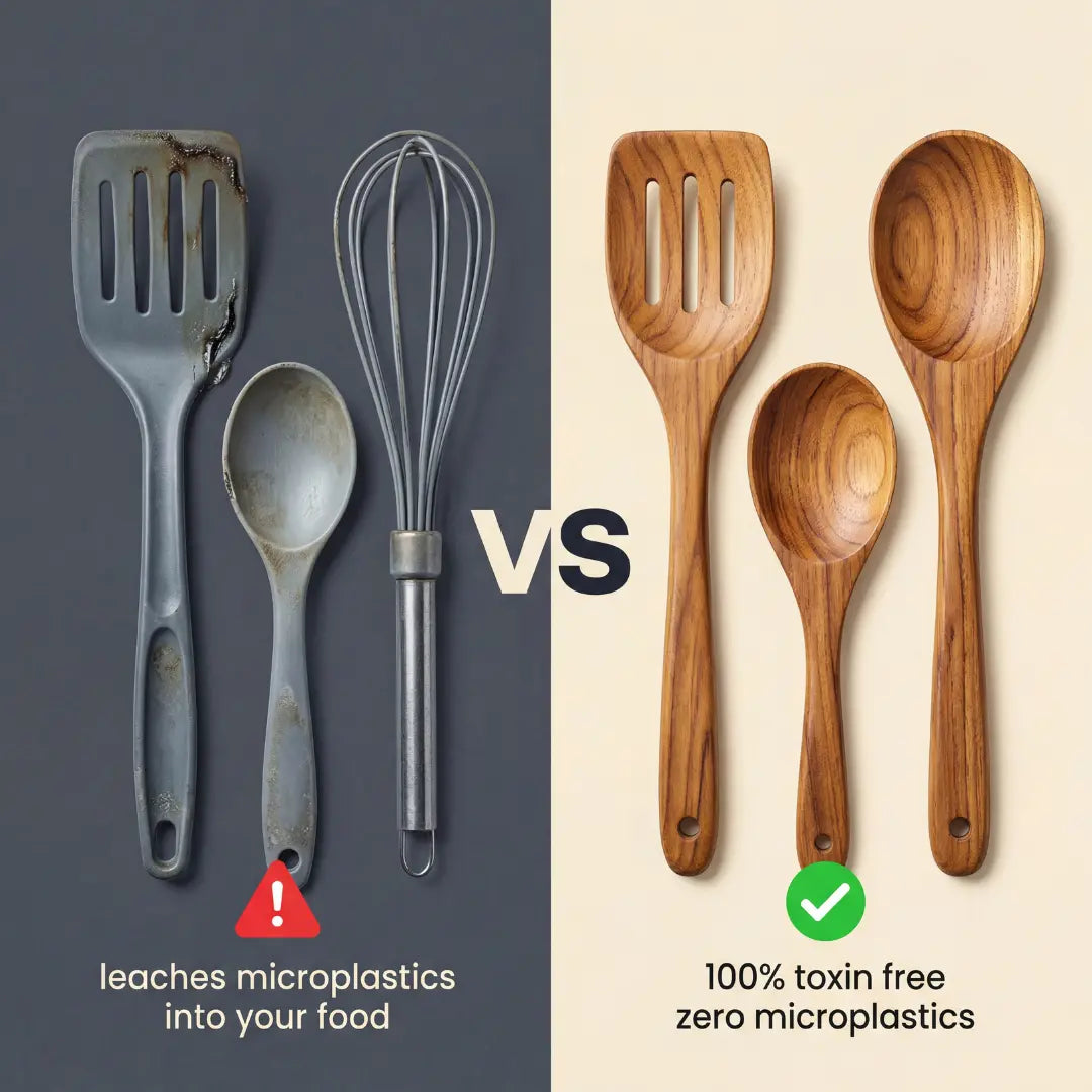 Natural Teak Wooden Utensil Set