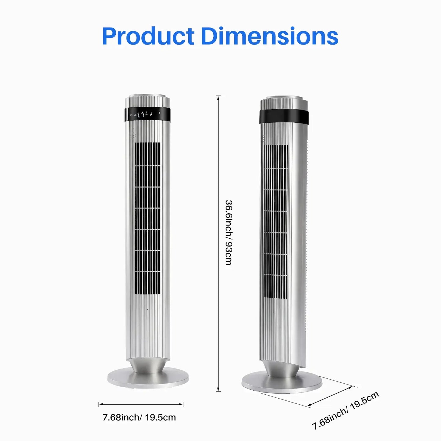 【New】Tower Fan for Bedroom, 28dB Silent Standing Fan with 12H Timer, Smart Auto Mode, 64° Oscillating Bladeless Cooling Fan for Home Office