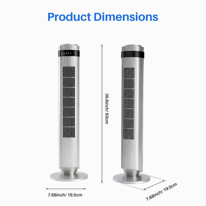 【New】Tower Fan for Bedroom, 28dB Silent Standing Fan with 12H Timer, Smart Auto Mode, 64° Oscillating Bladeless Cooling Fan for Home Office