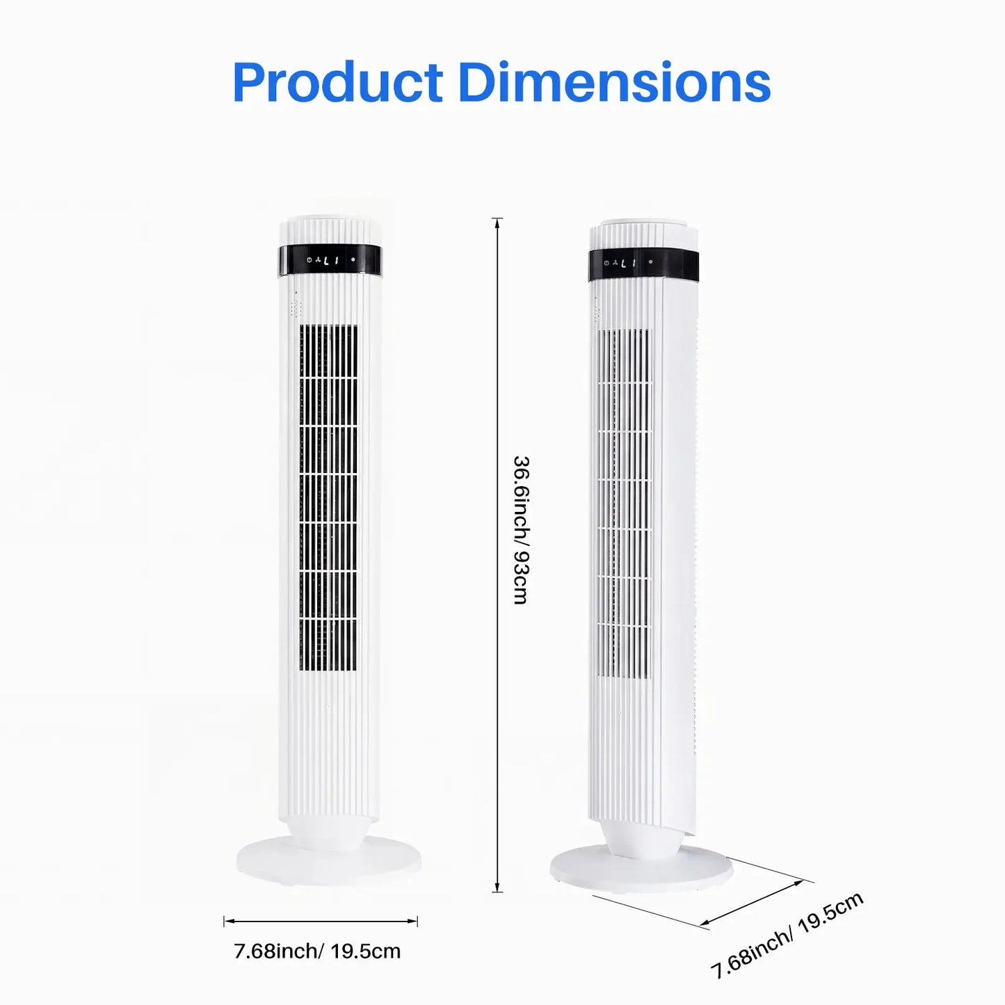 【New】Tower Fan for Bedroom, 28dB Silent Standing Fan with 12H Timer, Smart Auto Mode, 64° Oscillating Bladeless Cooling Fan for Home Office